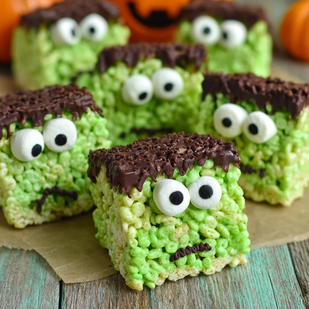 A green monster square with a black eye and a little marshmallow ear.