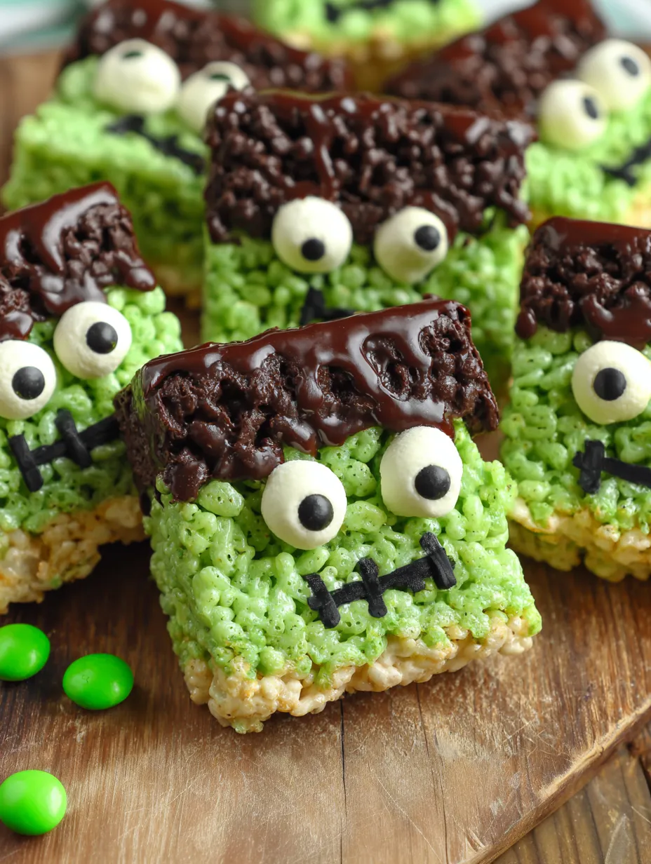 A Halloween look in green and black on a wooden board.