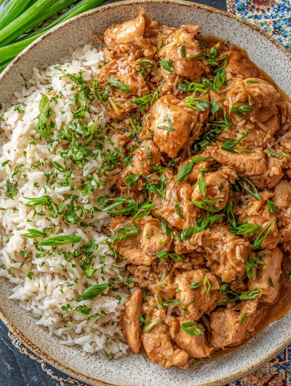 A bowl packed with rice and chicken.