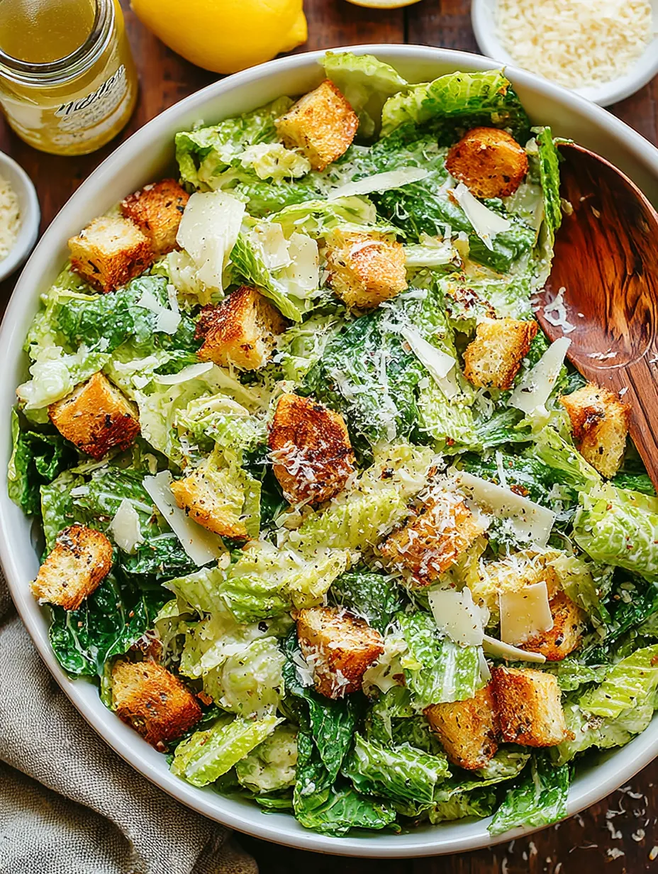 A bean salad with crisp lettuce, Parmesan shavings, and crunchy bread cubes.